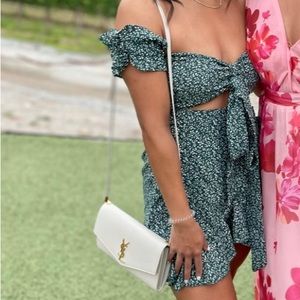 Floral off-shoulder tie dress - small
